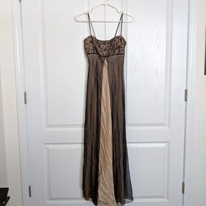 Long gold and black formal dress, size 3/4